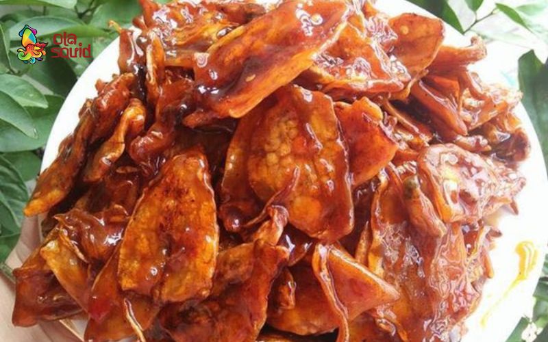 Món mực rim đậm đà, thích hợp ăn kèm cơm nóng hoặc làm món nhậu hấp dẫn