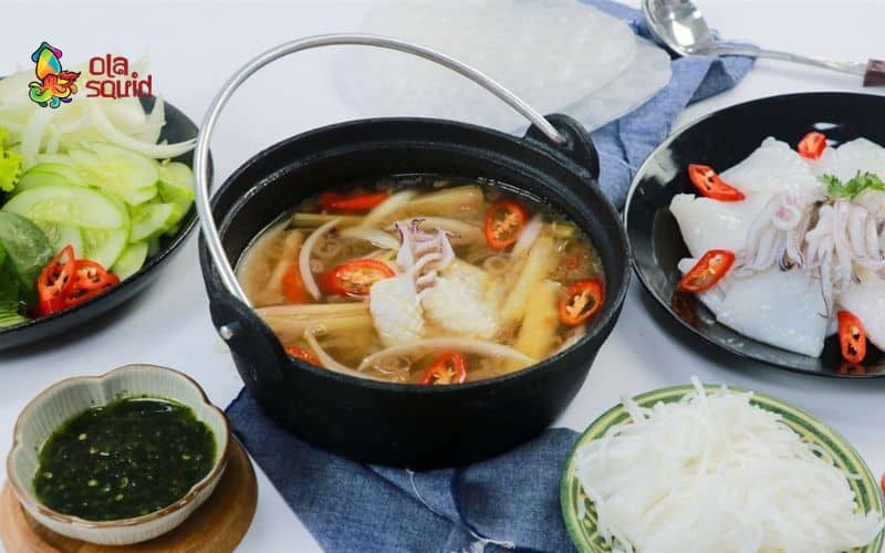 Mực bầu là mực gì? Giá bao nhiêu, cách chọn và chế biến ngon nhất 8 Mực bầu nhúng lẩu ngọt thanh