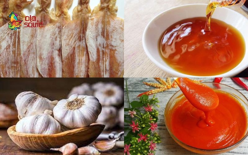 Cách làm khô mực cháy tỏi ngon mà ai cũng mê 2 Các nguyên liệu cần có để làm khô mực cháy tỏi