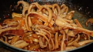 fried dried squid noodles