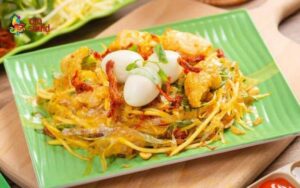 mixed dried squid with rice paper