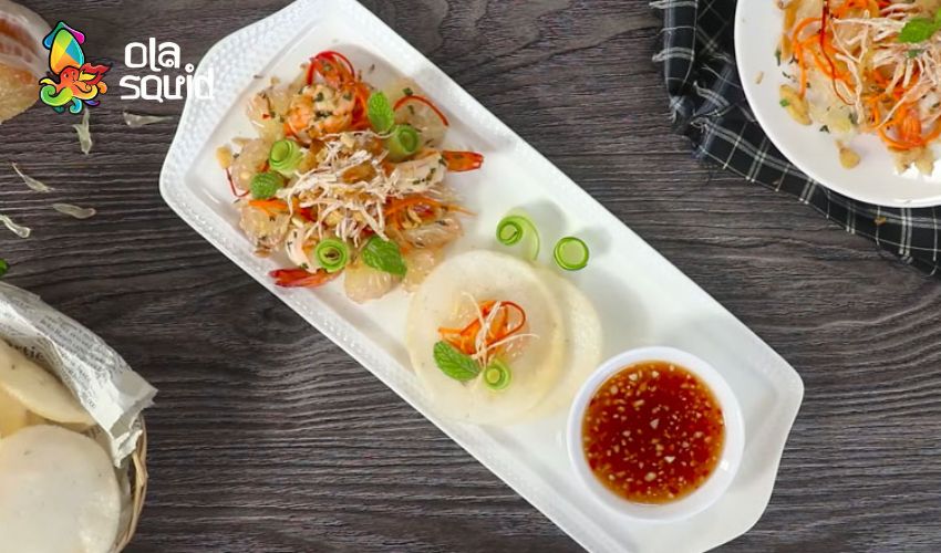 Cách làm gỏi mực chua ngọt ngon bùng vị tại nhà 6 Gỏi bưởi tôm mực