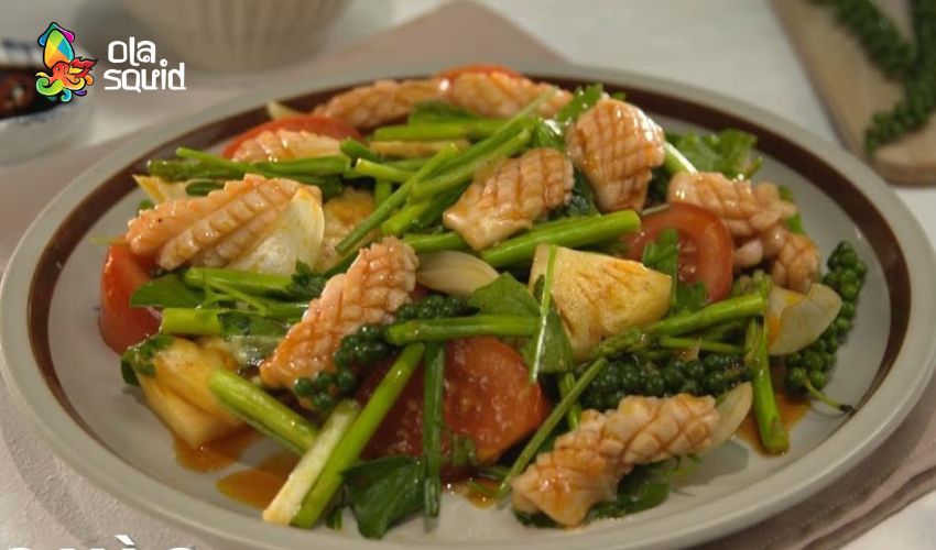 Cách làm mực né rau củ ngon bùng vị với công thức cực dễ 9 Mực né tiêu xanh