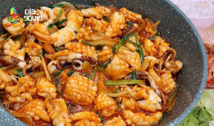 Cách làm mực né rau củ ngon bùng vị với công thức cực dễ 8 Mực né sa tế cay