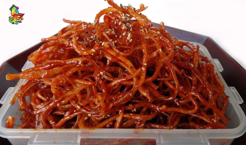 Khô mực cào là gì? Nhận biết khô mực câu và khô mực cào 6 Mực cào rim me hoặc rim mặn ngọt