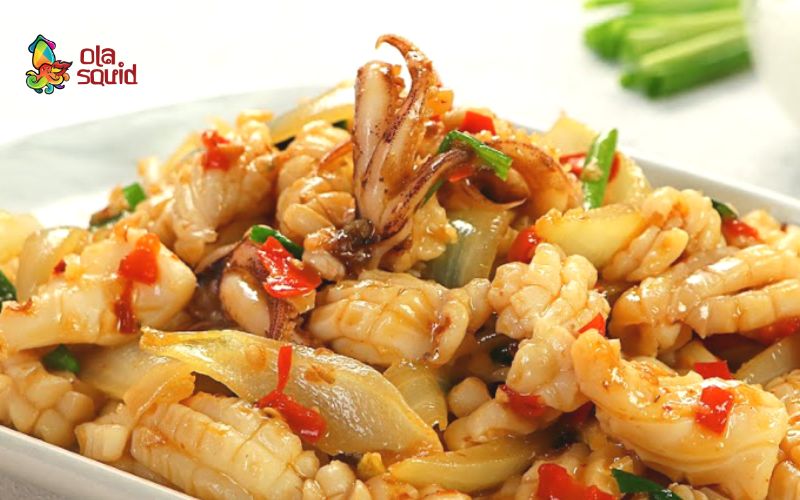 Cách làm mực xào sa tế đậm đà, càng ăn càng cuốn 1 Món mực xào sate ngon, cay nồng hấp dẫn