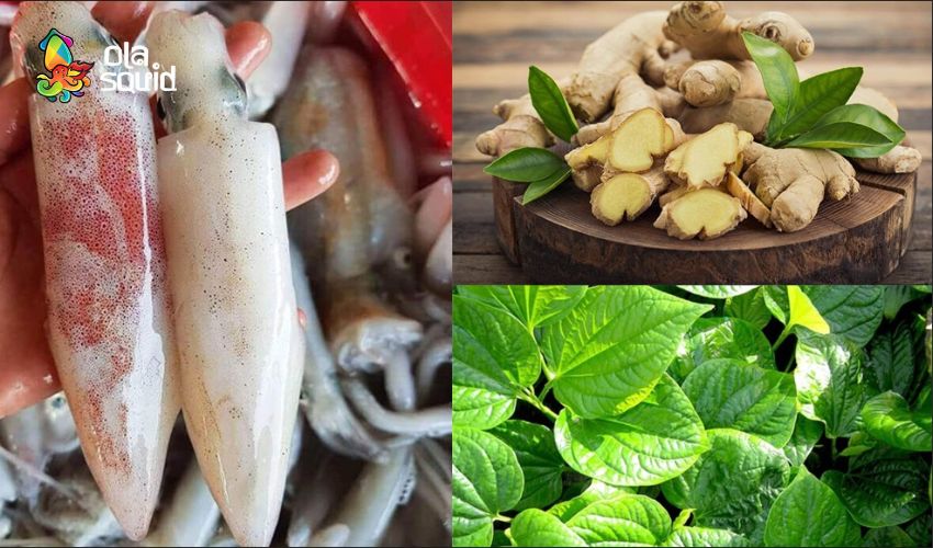 Cách làm mực hấp lá lốt siêu ngon, chuẩn vị quê nhà 1 Chuẩn bị nguyên liệu làm Mực hấp lá lốt