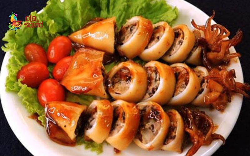 Cách làm mực xào cần tỏi thơm ngon, không bị tanh 7 Mực nhồi thịt