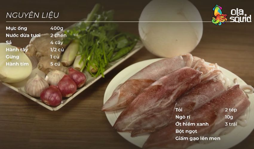 Cách làm mực nhúng giấm giòn ngon chuẩn vị miền Nam 1 Nguyên liệu làm Mực nhúng giấm