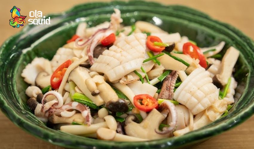 Công thức làm mực xào su hào giòn ngọt, nhanh gọn tại nhà 10 Mực xào nấm