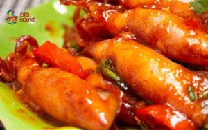 squid braised with garlic and chili