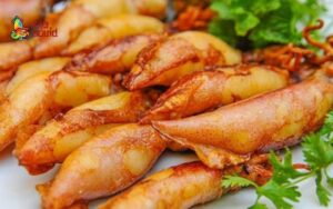 squid fried with garlic butter