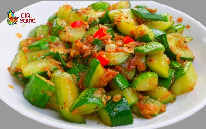 Tép khô làm món gì ngon? 14 món dân dã mà cực đưa cơm 10 Tép khô xào dưa leo thanh mát