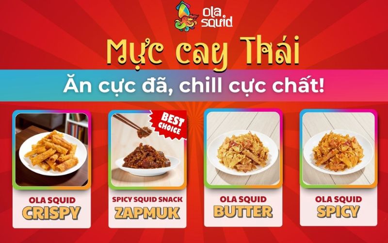 Review snack mực Ola Squid có ngon không? 1 Các sản phẩm snack mực Ola Squid được làm từ mực thật 100%