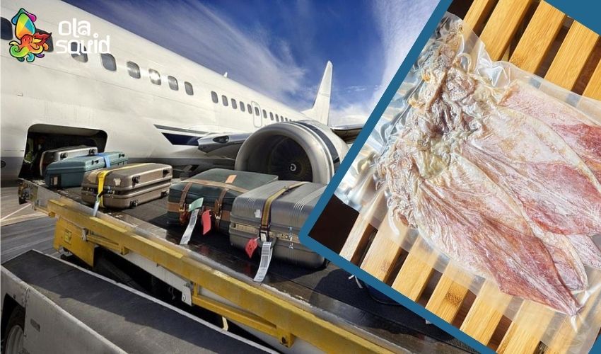 Mực khô có được mang lên máy bay không? Quy định mới nhất bạn cần biết 4 Mực khô ký gửi phải dán kín đựng trong vali, tránh mực khô bị vỡ vụn trong quá trình vận chuyển