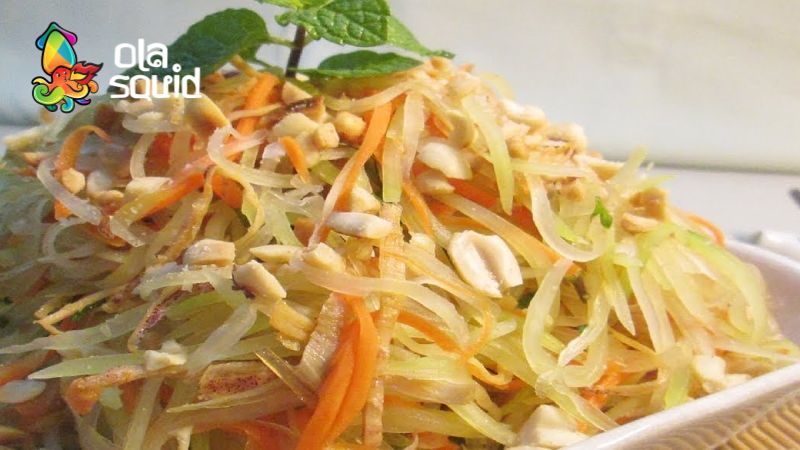 Cách làm gỏi mực khô đu đủ giòn ngon, đúng vị 4 Cách làm gỏi mực khô đu đủ ngon đúng điệu, càng ăn càng cuốn