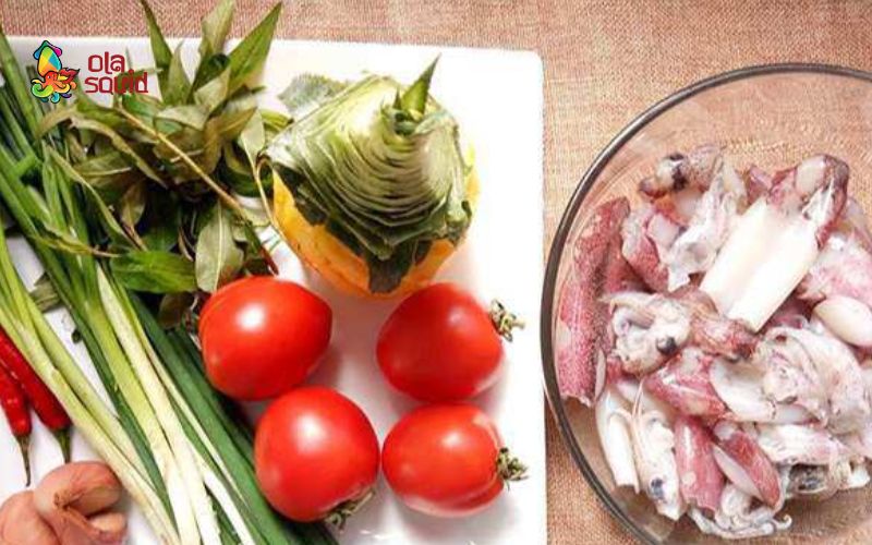 Cách nấu canh chua mực ngọt thanh tại nhà cho ngày hè 1 Các nguyên liệu cần có để nấu mực canh chua