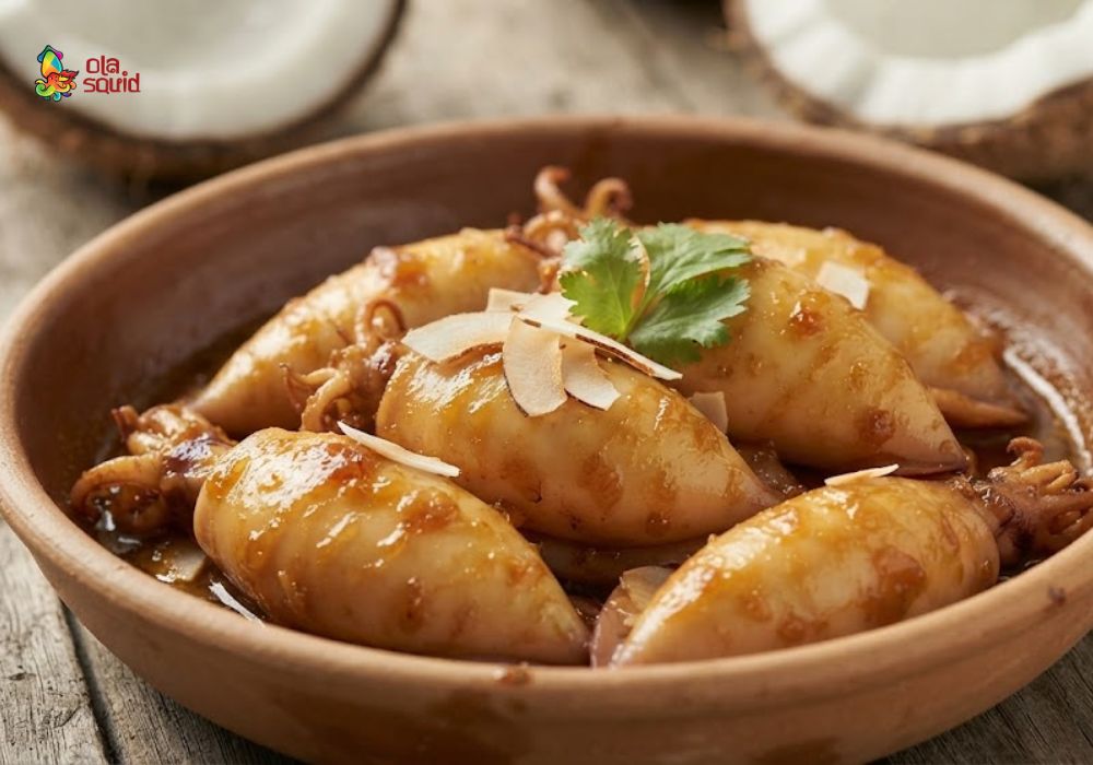 Cách làm mực nhồi thịt sốt cà chua đậm đà dễ làm 11 Mực nhồi thịt rim nước dừa đậm đà, ngọt thanh