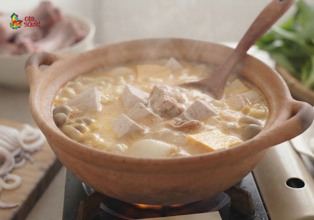 How to Make Rich and Creamy Squid Hot Pot with Fermented Tofu Super Easy 4 Cooking rich fermented bean curd hotpot broth with pork bones, taro, and mushrooms
