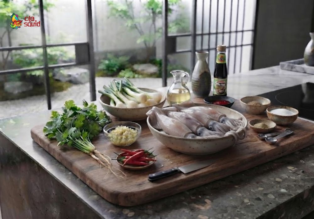 Cách làm mực xào củ kiệu giòn dai đậm đà 1 Nguyên liệu cần chuẩn bị để làm mực xào củ kiệu