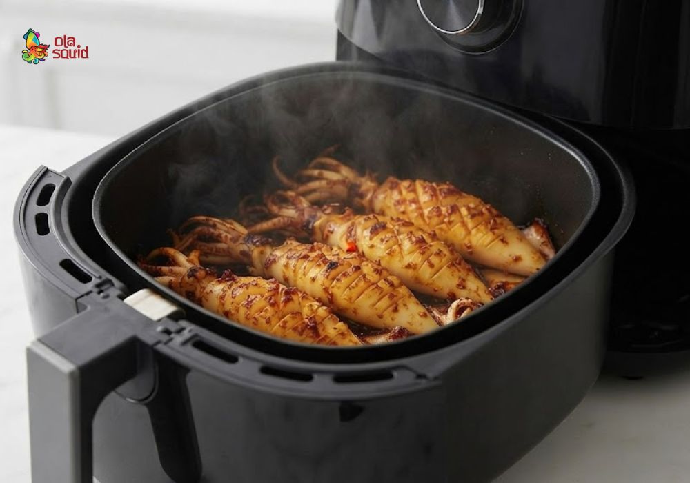How to Make Delicious Grilled Squid with Chili and Salt at Home 7 Air-fry squid with chili salt quickly and easily at home